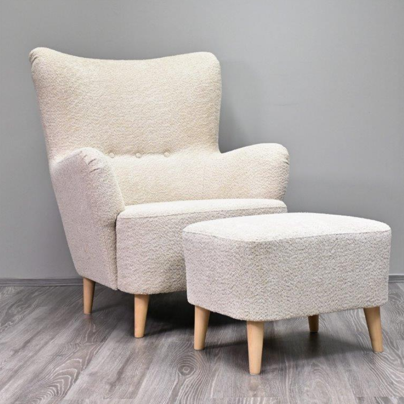 OIVAPALVELUT.  EMILIA ryhdikäs lepotuoli kotiin tai hoivakodissa asukkaan omaan huoneeseen. Kestävä kangasverhoilu