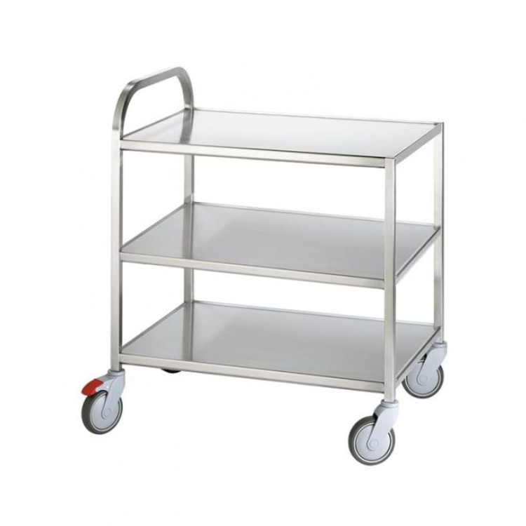 OIVA tasovaunu kolme tasoa ruostumatonta terästä soveltuu ammattikäyttöön, Oivapalvelut.fi